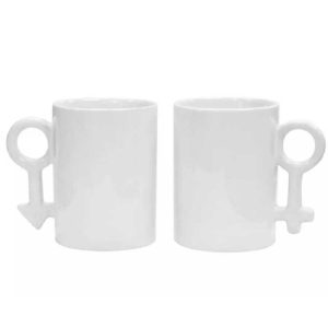 Set de cani albe "El & Ea" personalizate