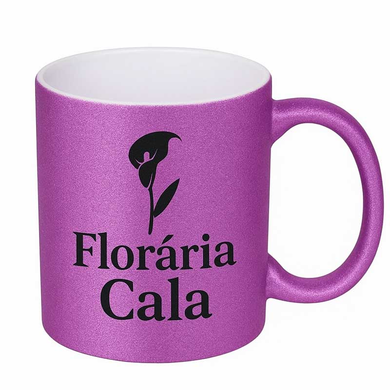 Cana roz cu sclipici personalizata