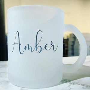Cana din sticla sablata personalizata