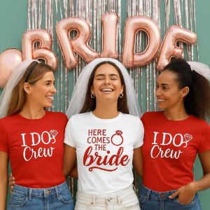 Set tricouri Here Come The Bride - Petrecerea Burlacitelor