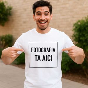 Tricou alb personalizat cu fotografie