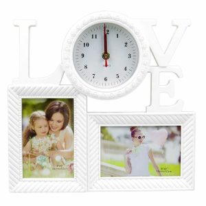Ceas LOVE  personalizat cu două fotografii