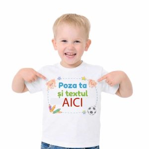Tricou pentru copii personalizat cu fotografia și textul tău