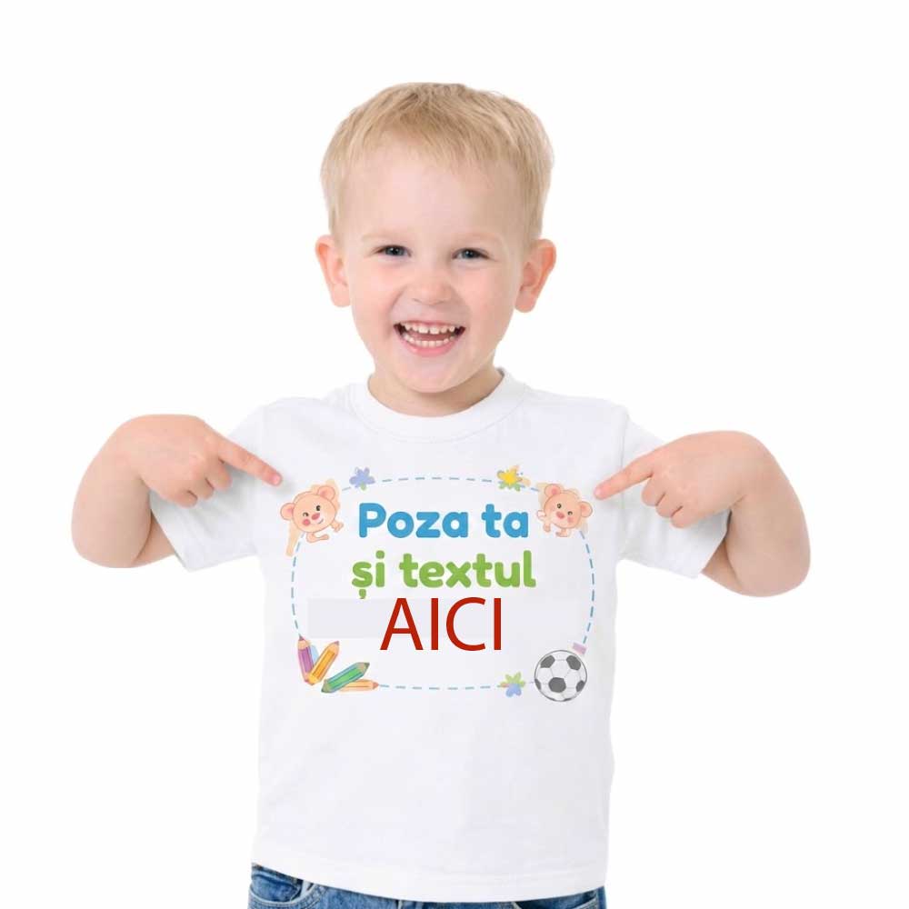 Tricou pentru copii personalizat cu fotografia și textul tău