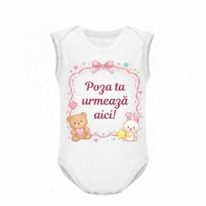 Body personalizat pentru bebeluși cu fotografia și textul tău