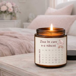 Lumânare parfumată personalizată „Ziua în care...”