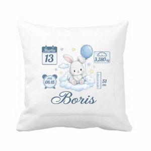 Pernă  cadou nou-născut, personalizată