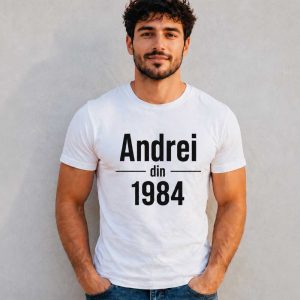Tricou personalizat cu nume și an