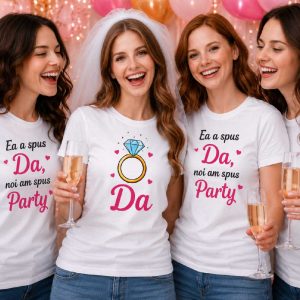 Set tricouri „Ea a spus Da, noi am spus Party” – Petrecerea burlăcițelor