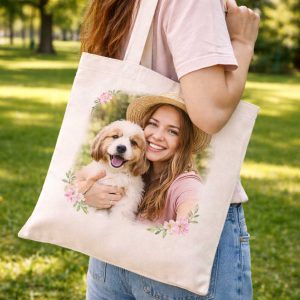 Sacosa din panza,  personalizată cu fotografie