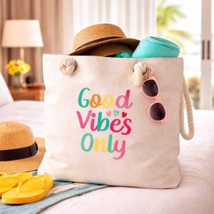 Geantă de plajă „Good Vibes Only”
