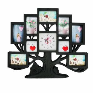 Ceas „Arbore genealogic” personalizat cu fotografii ale familiei tale